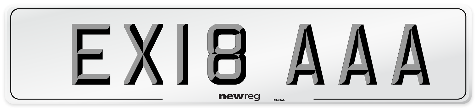 EX18 AAA Number Plate from New Reg